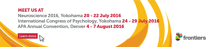 Frontiers will be exhibiting at ICP 2016 in Yokohama and APA 2016 in Denver