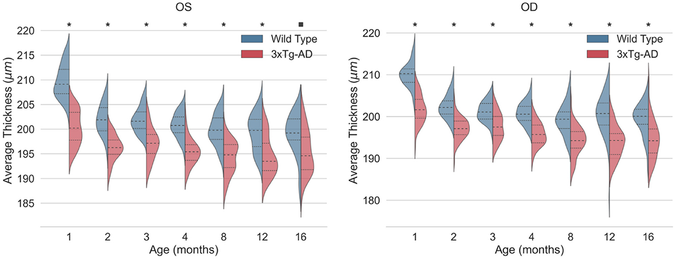 Frontiers | Normative Mice Retinal Thickness: 16-month Longitudinal ...