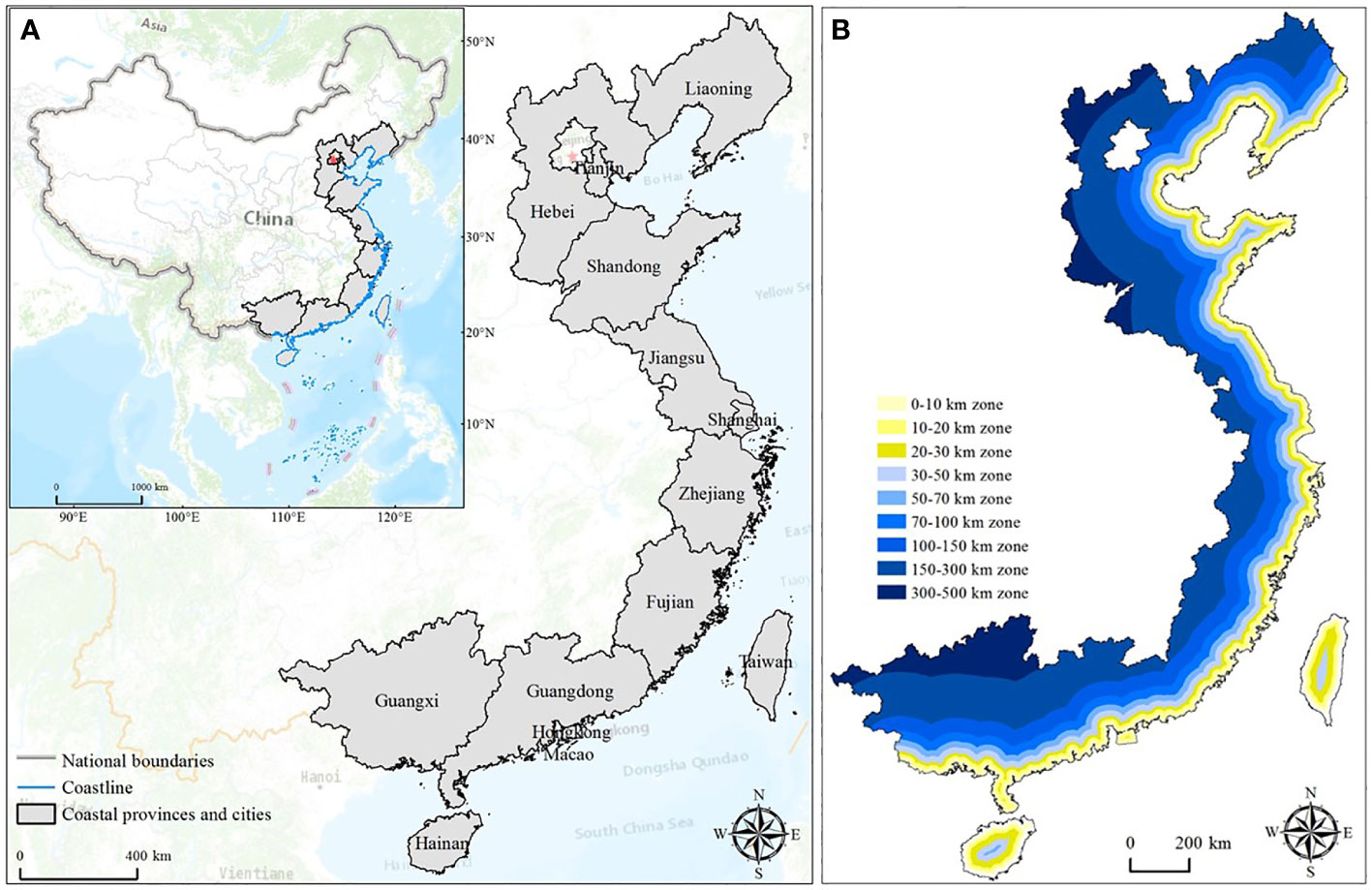 Frontiers | Land use change in coastal zones of China from