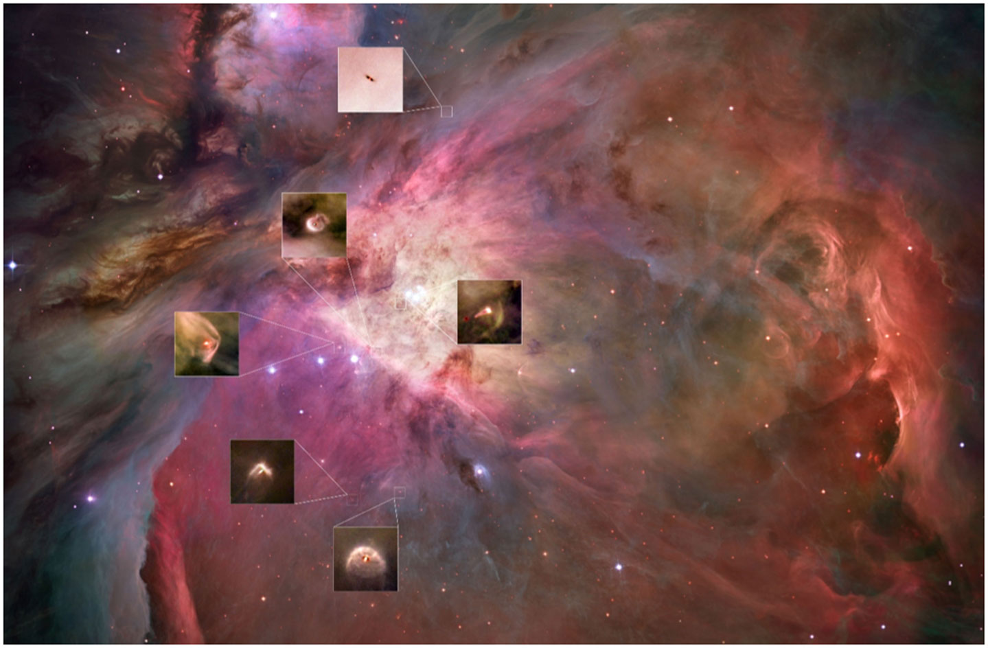 شكل4 -أنظمةكوكبيةتتكونالآنفيسَدِيْمالأوريونأوسَدِيْمالجبار(Orion)。