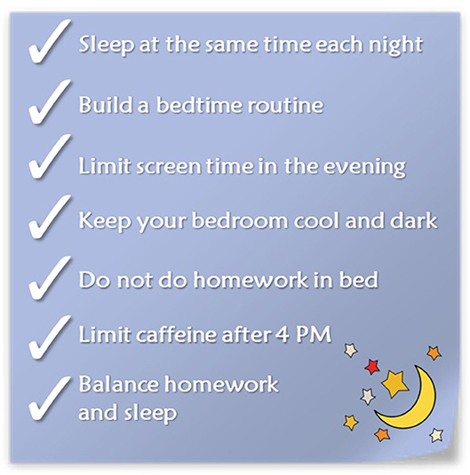 图3 -养成良好睡眠习惯的建议。