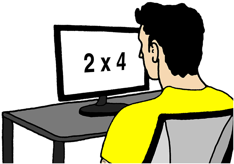 Figure 1 - Example setup for a study investigating arithmetic problem solving.