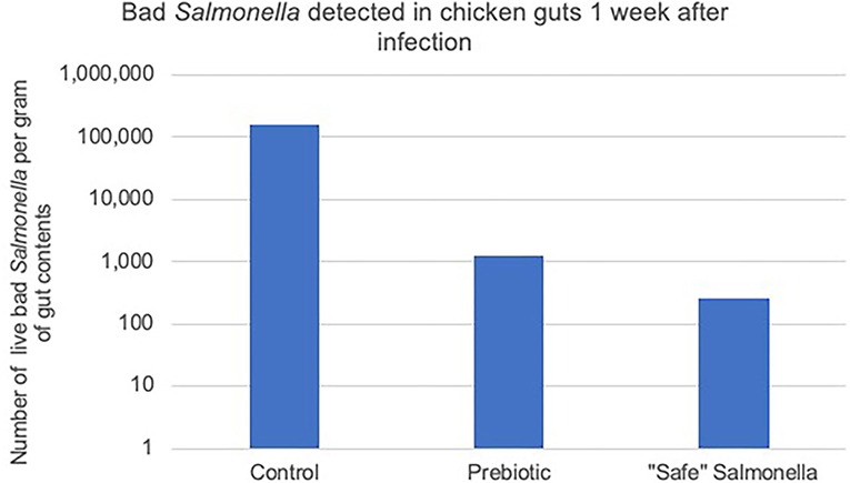 图2——改变“好”鸡肠道里的细菌帮助摆脱致病沙门氏菌。