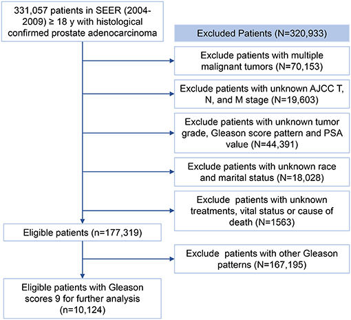 Frontiers  Prognostic Models for Patients With Gleason Score 9 Prostate  Cancer: A Population-Based Study