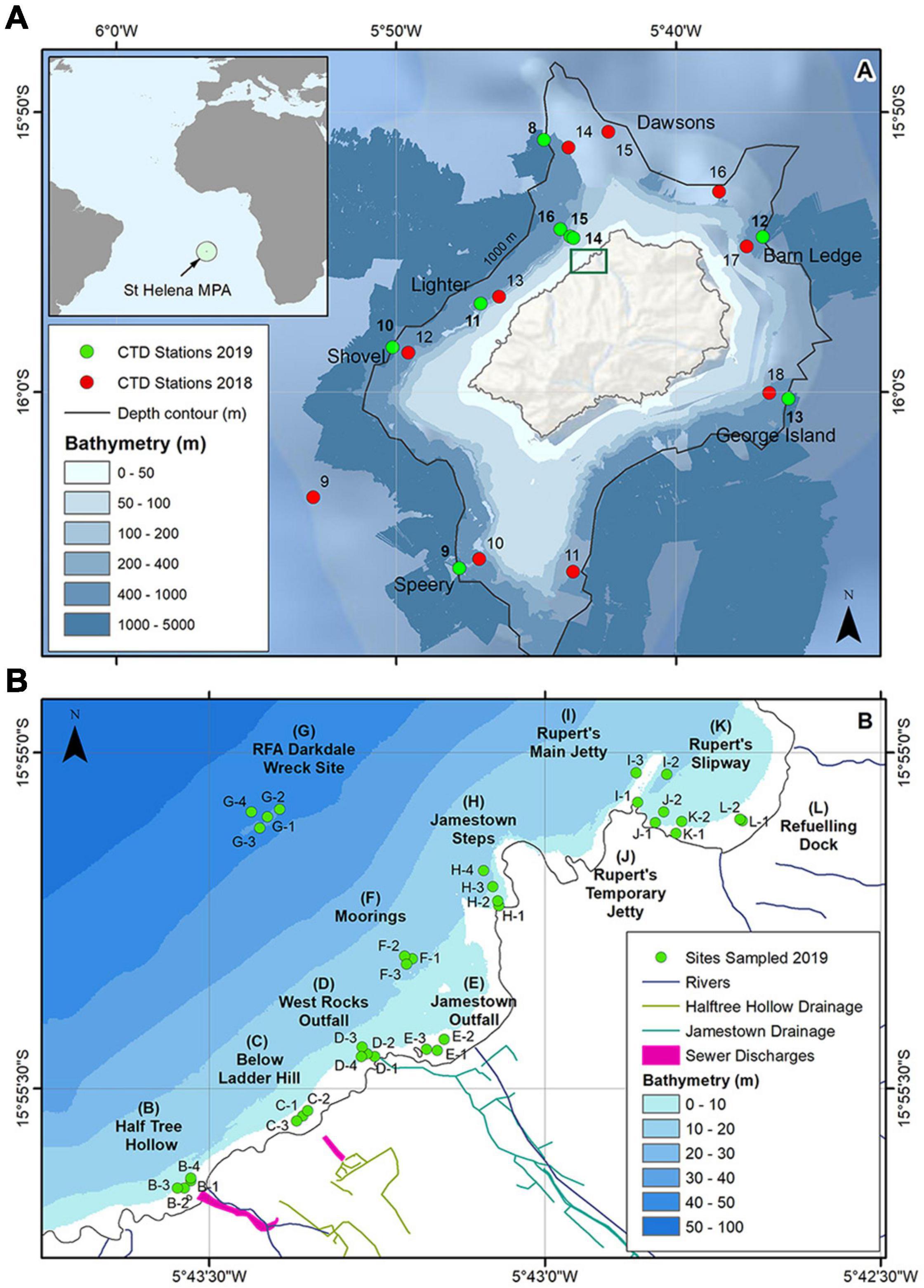 Voorbijganger Verwoesten Sluipmoordenaar Frontiers | St Helena Marine Water Quality: Background Conditions and  Development of Assessment Levels for Coastal Pollutants
