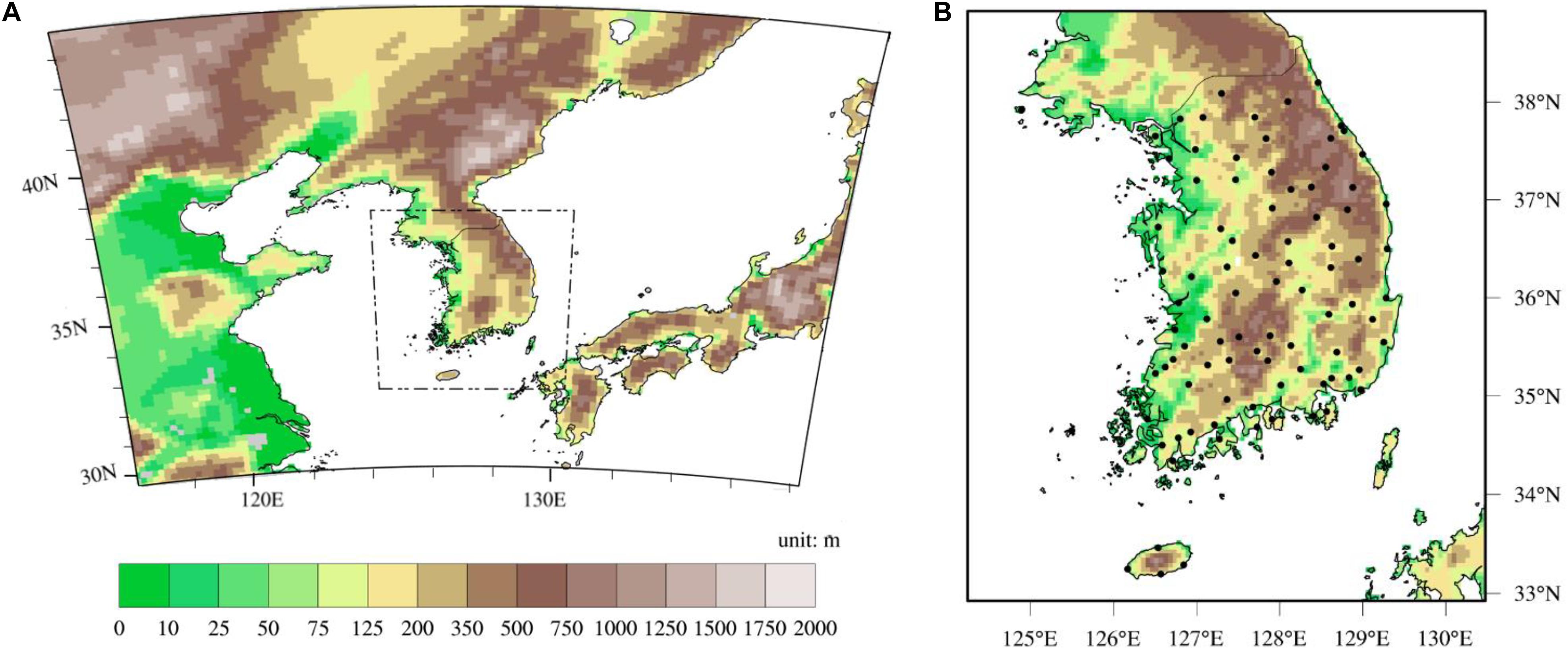 Frontiers An Evaluation Of Temperature Based Agricultural Indices Over Korea From The High Resolution Wrf Simulation Earth Science