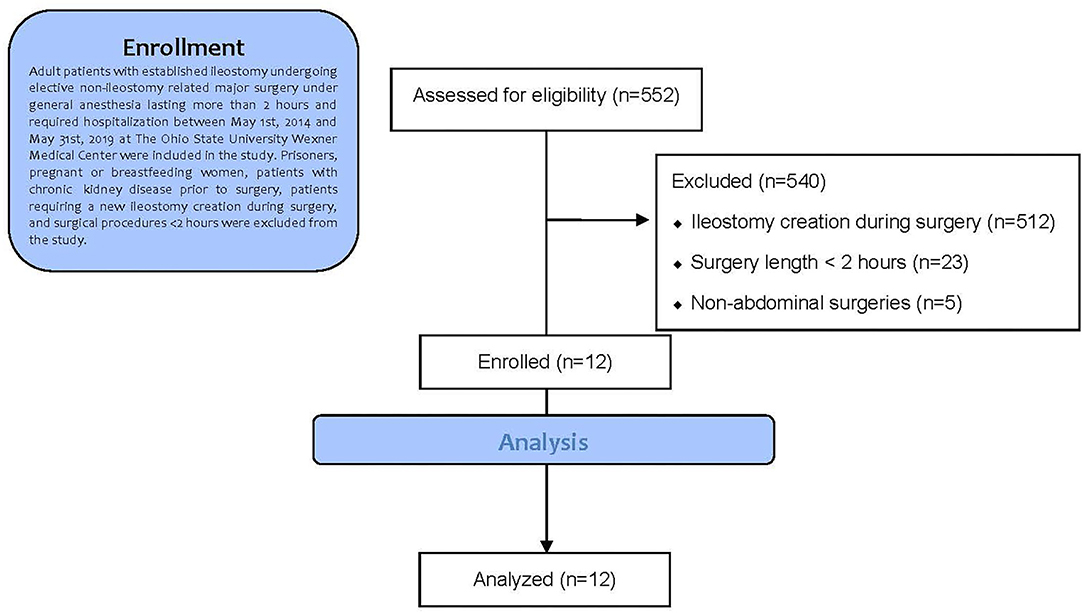 Frontiers  Perioperative Morbidity and Complications in Patients With an  Established Ileostomy Undergoing Major Abdominal Surgery: A Retrospective  Study