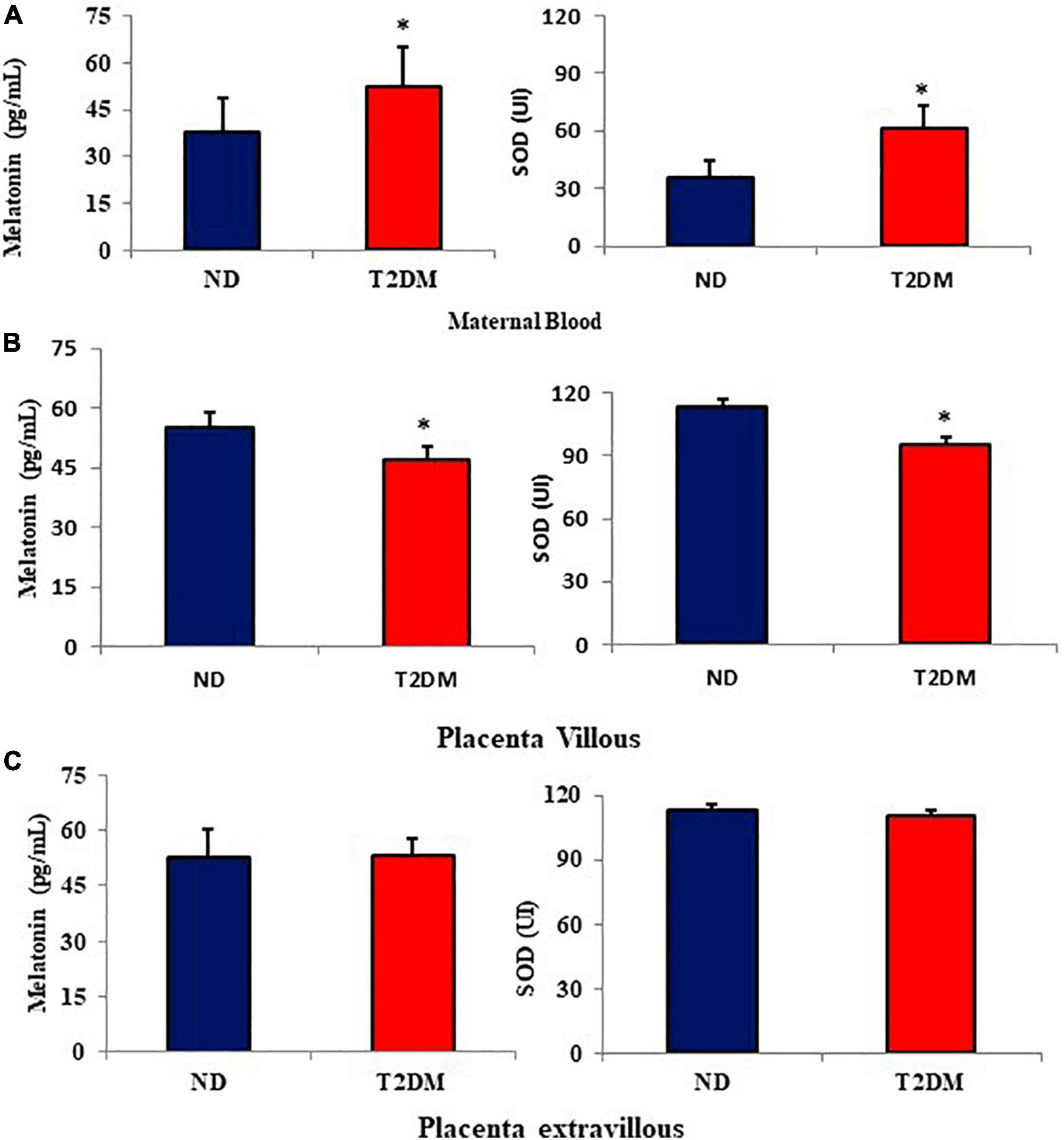 Frontiers Melatonin Hormone Acts On Cells Of Maternal Blood And Placenta From Diabetic Mothers