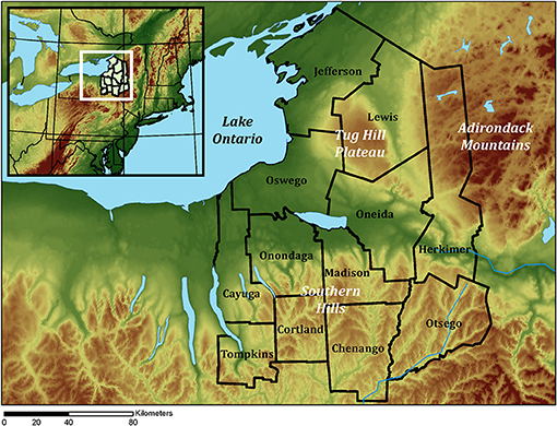 laurentian mountains physical map