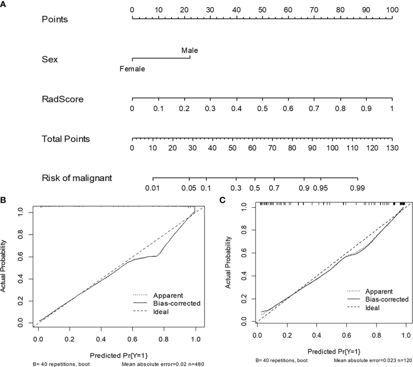 Frontiers An Ultrasonic Based Radiomics Nomogram For Distinguishing Between Benign And 3653