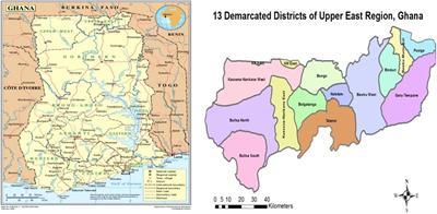 Upper East Region Map Frontiers | Maternal Death In Rural Ghana: A Case Study In The Upper East  Region Of Ghana | Public Health