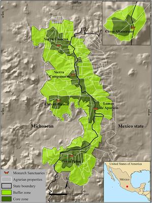 Frontiers | Recent Forest Cover Loss in the Core Zones of the Monarch ...