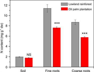 Frontiers Differences In Root Nitrogen Uptake Between Tropical Lowland Rainforests And Oil Palm Plantations Plant Science
