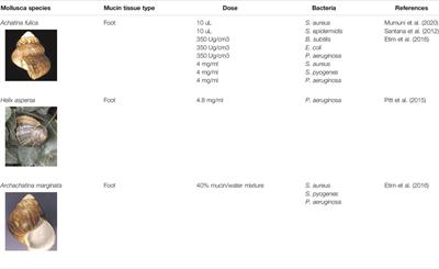 Frontiers Advancing Discovery Of Snail Mucins Function And Application Bioengineering And Biotechnology