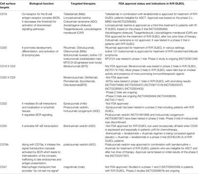 Frontiers | Novel Immune-Based treatments for Diffuse Large B-Cell ...