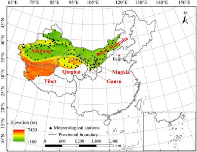 Frontiers  Changes in temperature and precipitation extremes in the arid regions of China 