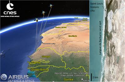 a) Localisation of the city of Saint Louis (Senegal). (b) Data